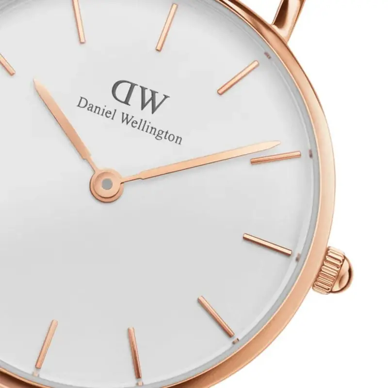 Daniel Wellington Petite 28 Bondi Rose Gold Stainless Steel Dw00100249 White Leather Strap Women's Watch 2