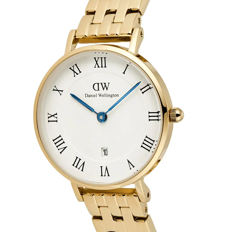 Daniel Wellington Petite Roman Numerals Date 5-Link Gold Women's Watch Dw00100857 2
