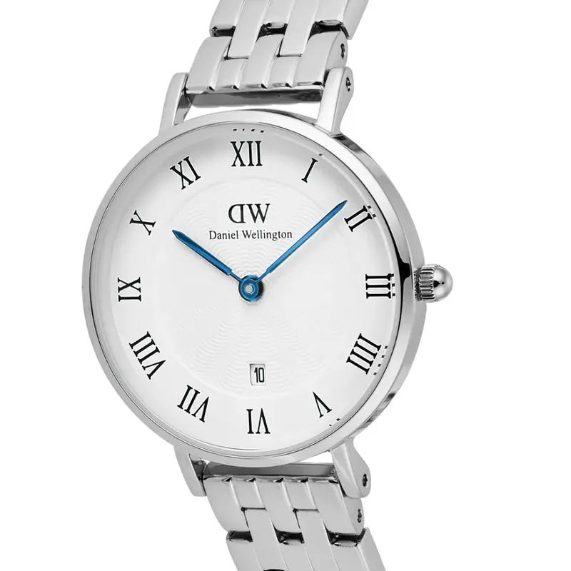 Daniel Wellington Petite Roman Numerals Date 5-Link Silver Women's Watch Dw00100859 2