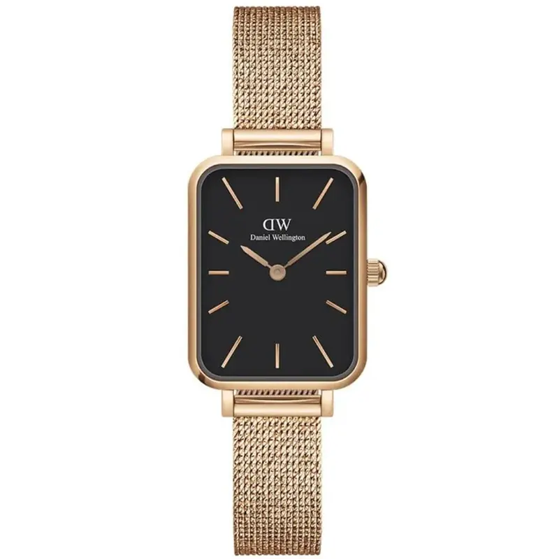 Daniel Wellington Quadro Dw00100432 Black Dial Mesh Strap Women's Watch 1