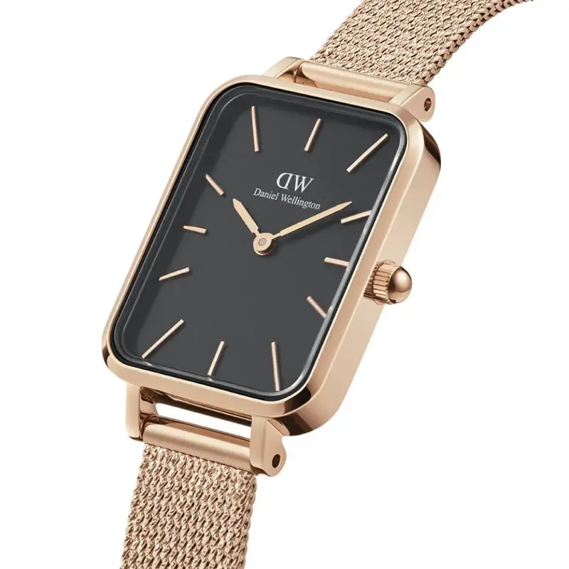 Daniel Wellington Quadro Dw00100432 Black Dial Mesh Strap Women's Watch 2