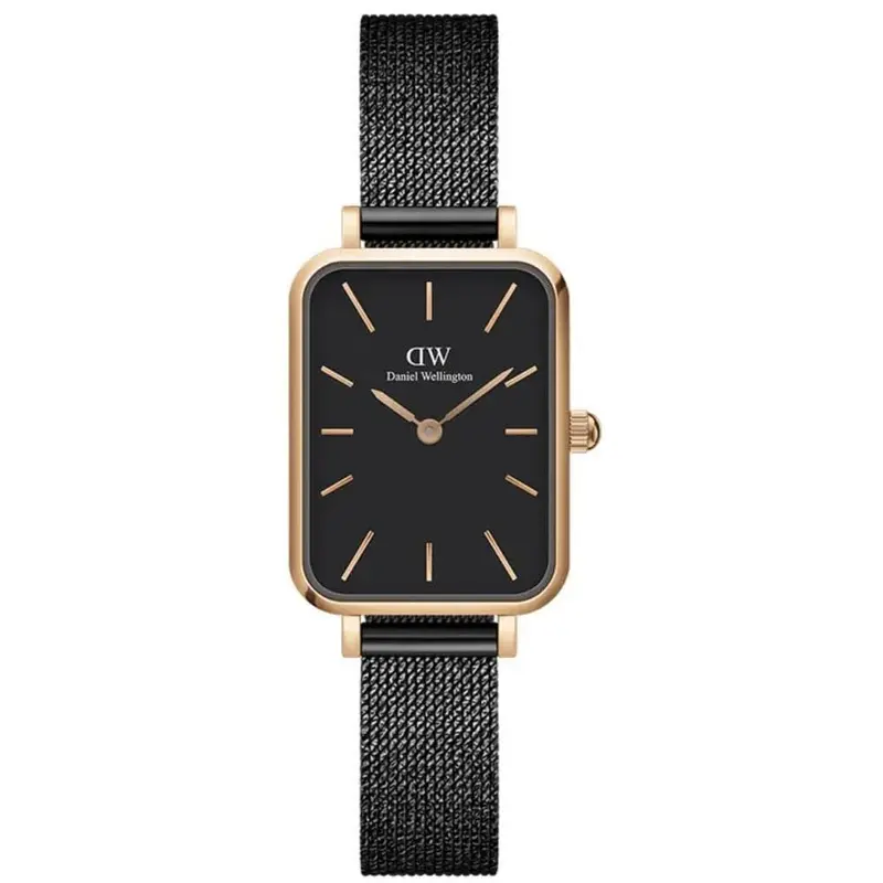 Daniel Wellington Quadro Dw00100433 Black Mesh Strap Women's Watch 1
