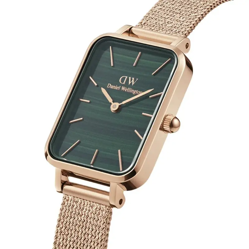 Daniel Wellington Quadro Dw00100437 Green Dial Gold Stainless Steel Women's Watch 2