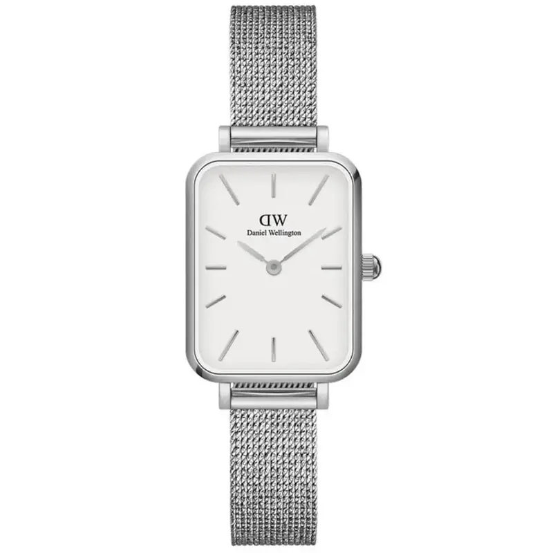 Daniel Wellington Quadro Dw00100438 White Dial Silver Mesh Strap Women's Watch 1