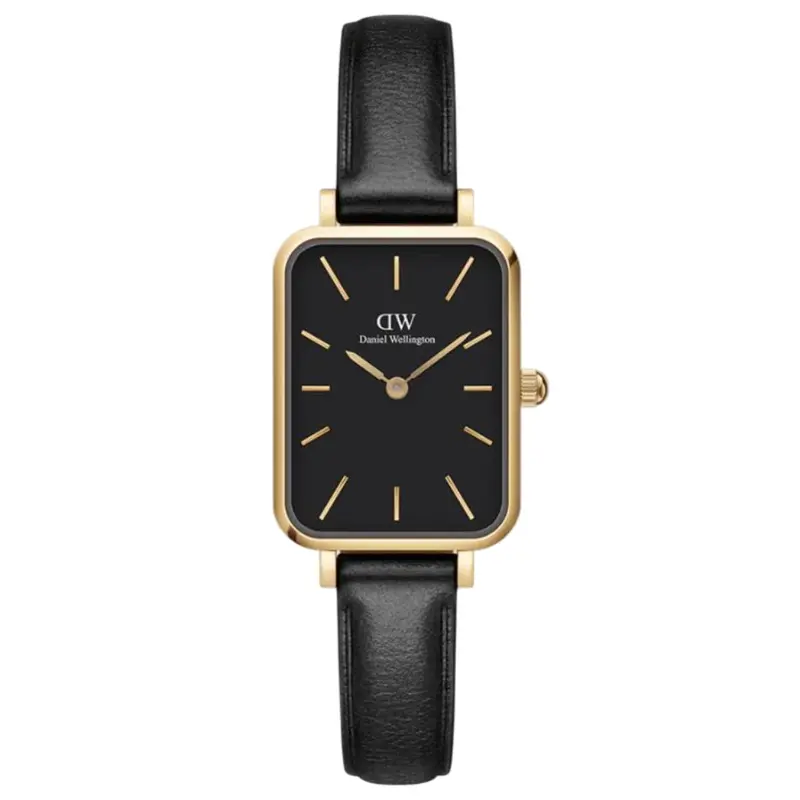 Daniel Wellington Quadro Pressed Sheffield Black Leather Strap Women's Watch Dw00100560 1