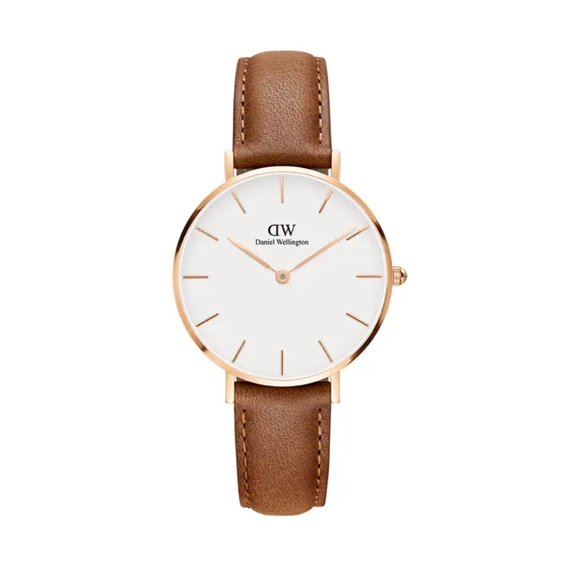 Daniel Wellington White Dial With Light Brown Leather Strap Women Watch Dw00100172 1