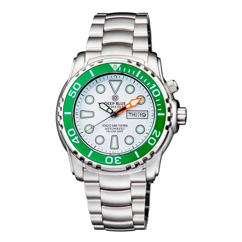 Deep Blue Pro Sea Diver #Psd1kgreenbezwhitedial Diver's Watch 1