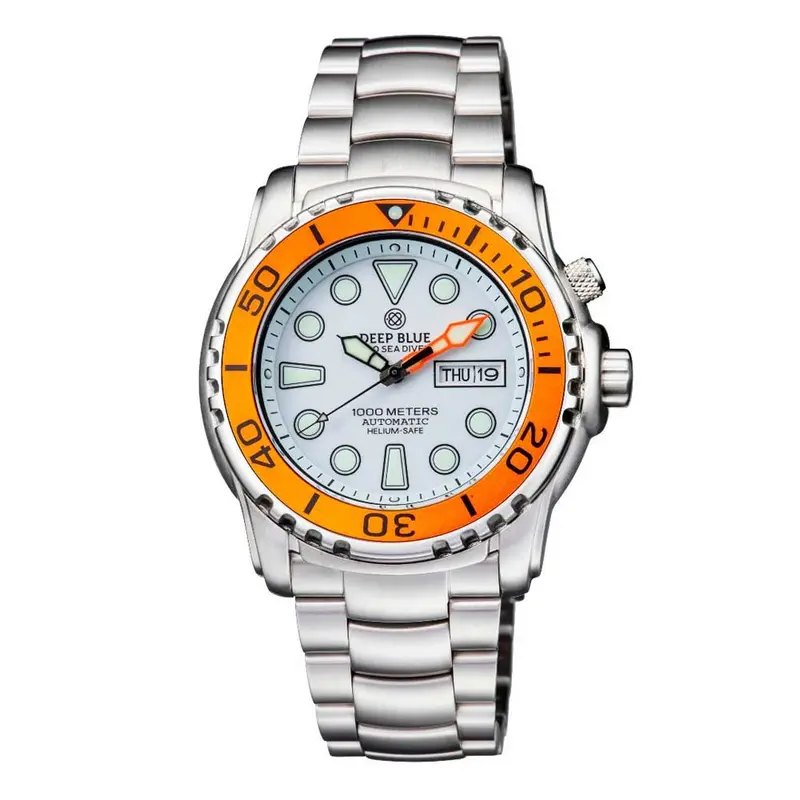 Deep Blue Pro Sea Diver #Psd1korangebezwhitedial Diver's Watch 1