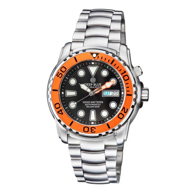 Deep Blue Pro Sea Diver #Psd1korgbezblack Diver's Watch 1