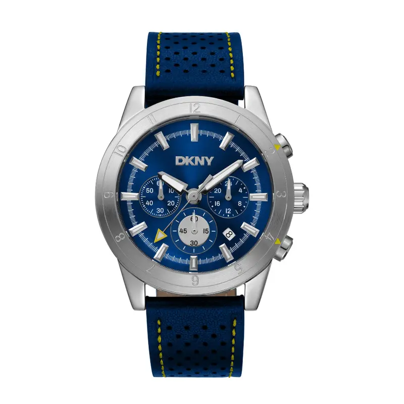 Dkny Consign Blue Leather Strap Men Watch Dk1g051l0035 1