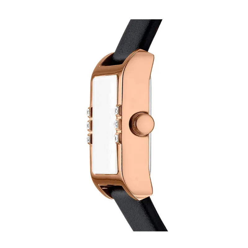 Dkny Consign Logo Black Leather Strap Women Watch Dk1l008l0035 2