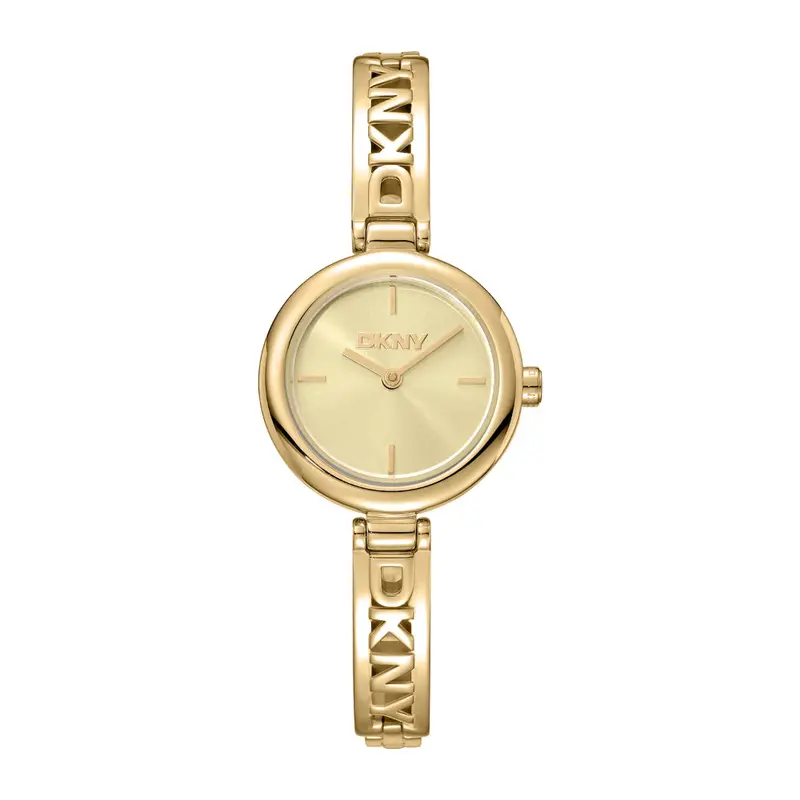 Dkny Logo Gold Stainless Steel Strap Women's Watch Dk1l115m0035 1