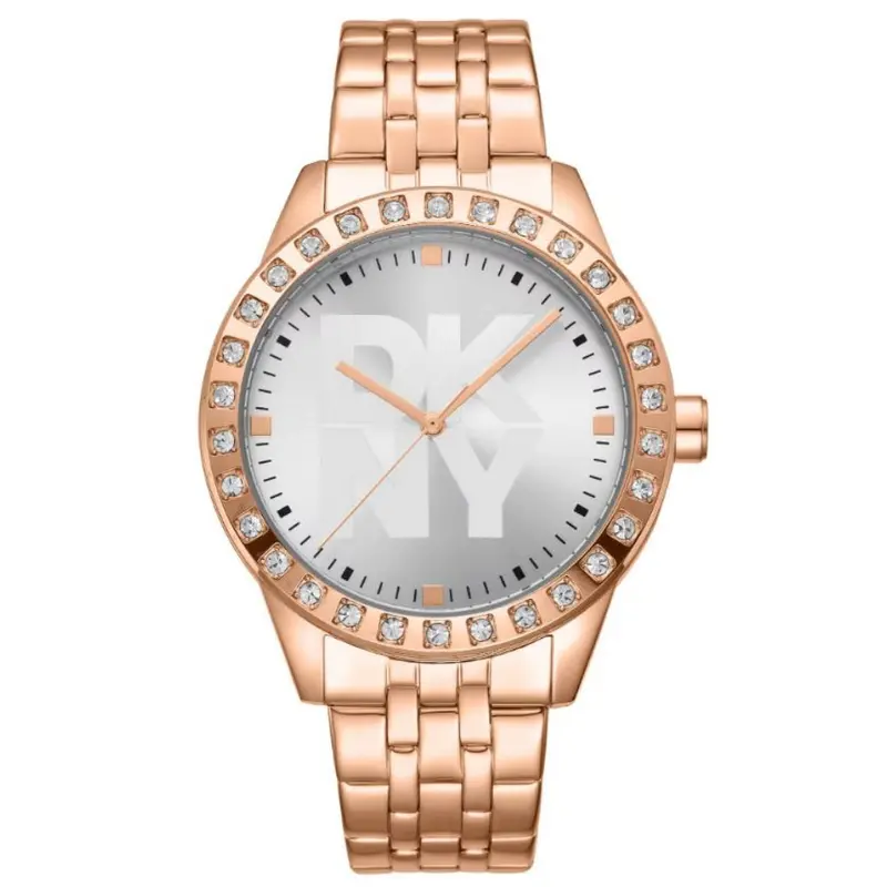 Dkny Logo Rose Gold Stainless Steel Strap Women Watch Dk1l059m0065 1