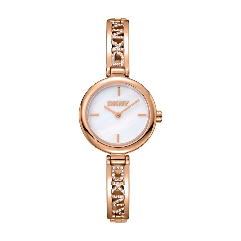 Dkny Logo Rose Gold Stainless Steel Strap Women's Watch Dk1l115m0235 1