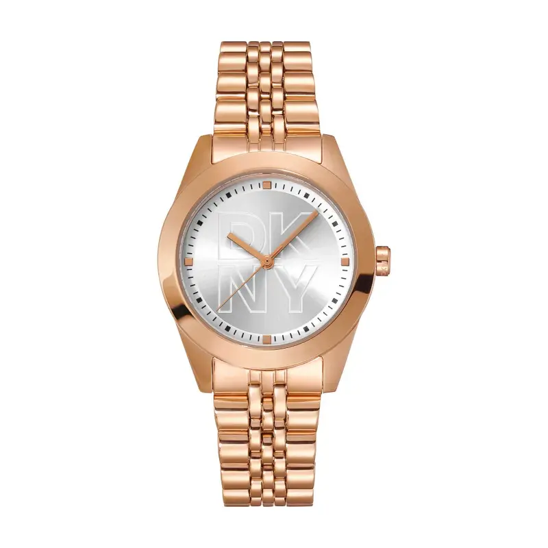 Dkny Parsons Logo Rose Gold Stainless Steel Strap Women's Watch Dk1l060m0055 1