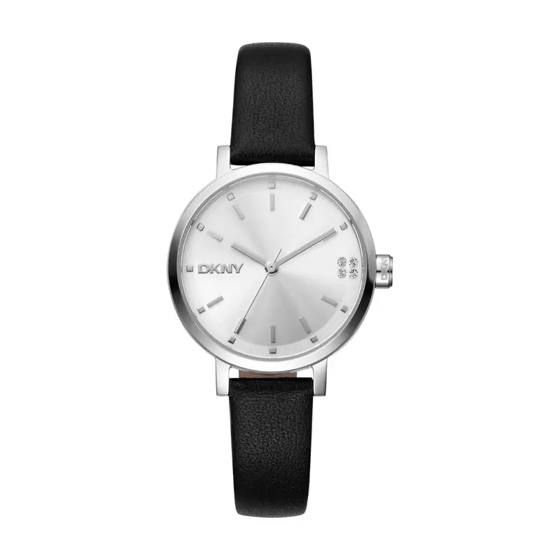 Dkny Soho Glitz Black Leather Strap Women's Watch Dk1l038l0015 1