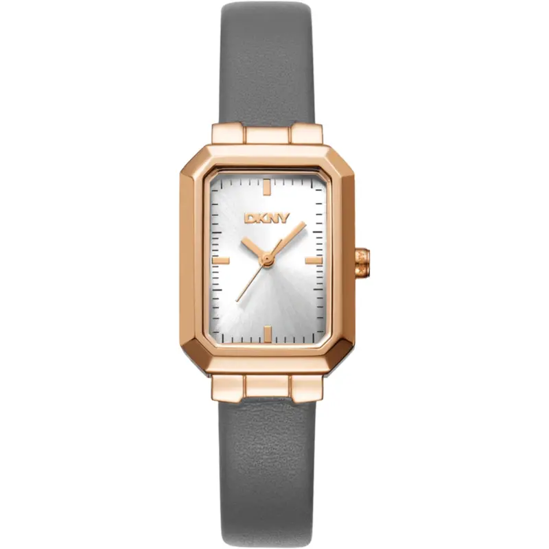 Dkny Uptown Midi Gray Leather Strap Women's Watch Dk1l076l0035 1