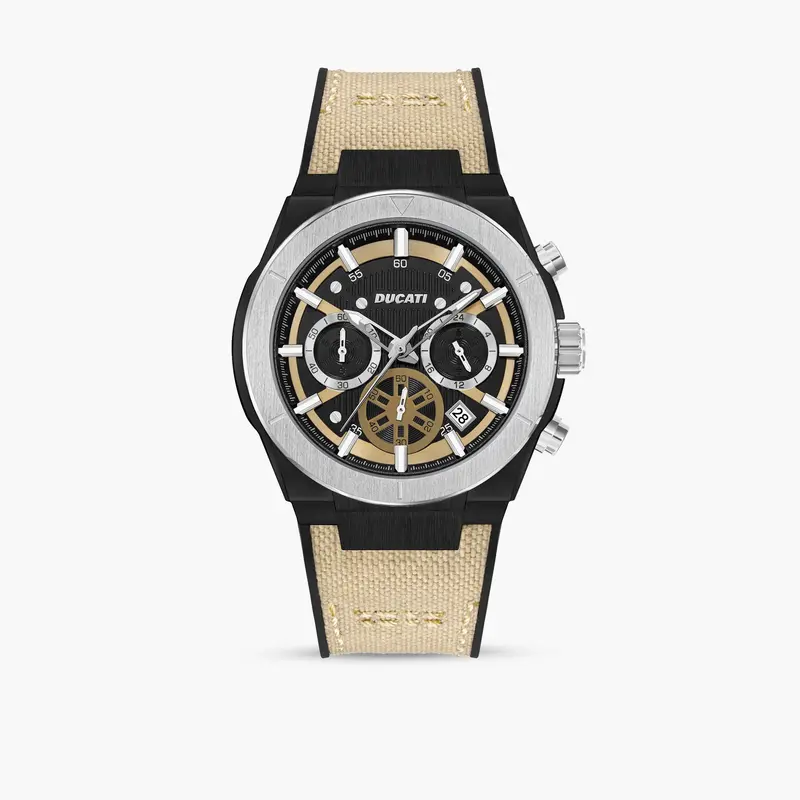 Ducati Chronograph Beige Strap Watch Dtwgo0000904 1