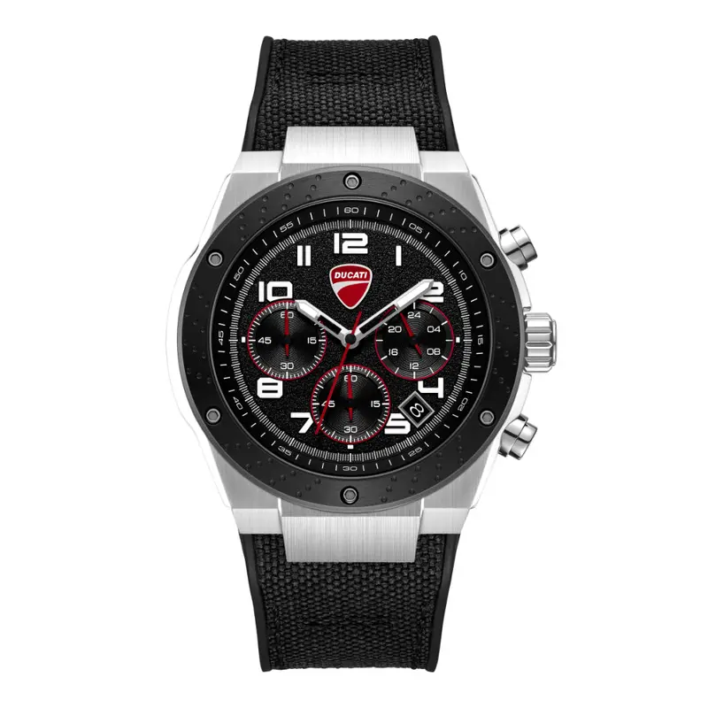 Ducati Chronograph Black Dial Silicone Strap Men's Watch Dtwgo0002501 1