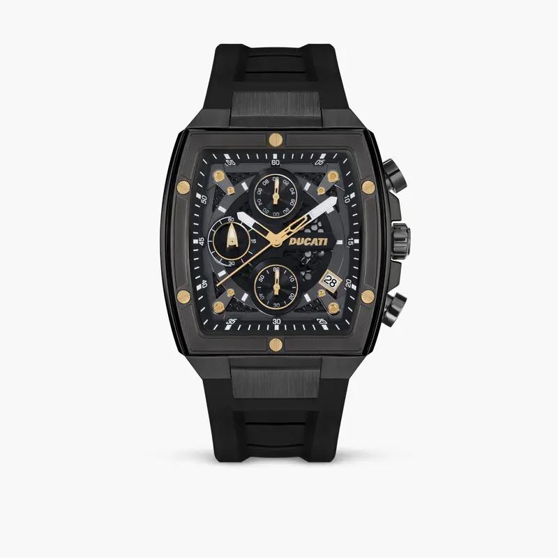 Ducati Chronograph Black Silicone Strap Watch Dtwgo0001302 1