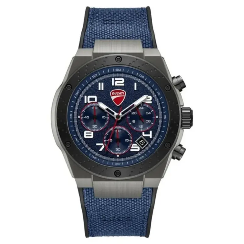 Ducati Chronograph Blue Dial Silicone Strap Men's Watch Dtwgo0002502 1