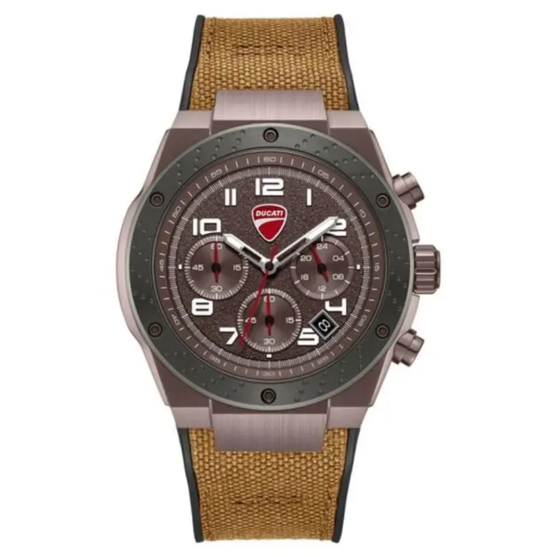 Ducati Chronograph Brown Dial Silicone Strap Men's Watch Dtwgo0002503 1