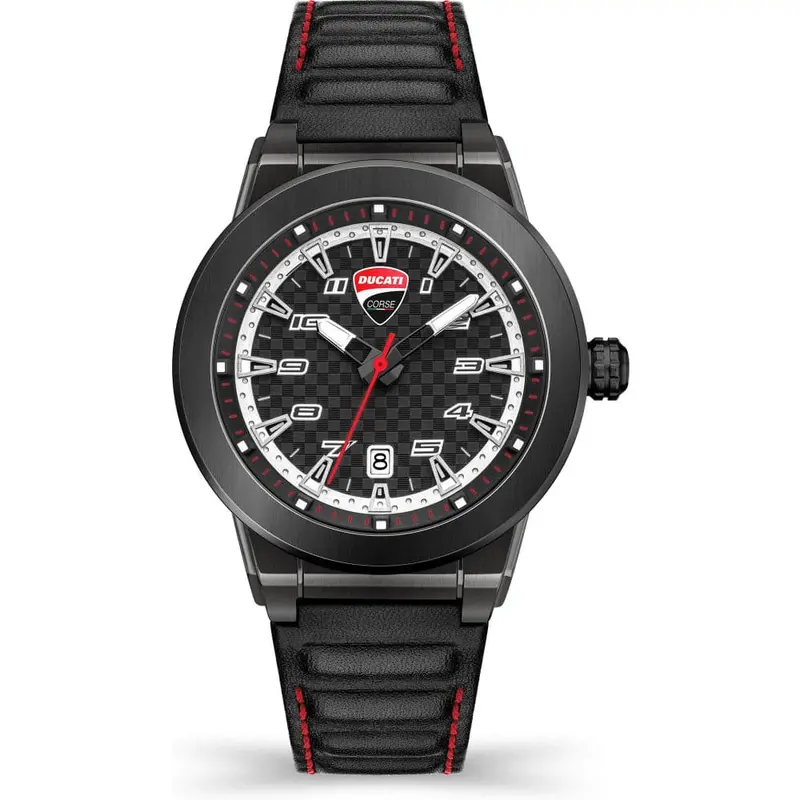 Ducati Corse Black Dial Leather Strap Men Watch Dtwgb2019401 1