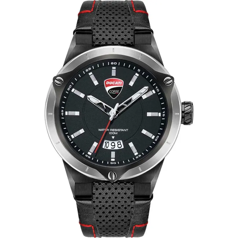 Ducati Corse Black Dial Leather Strap Men Watch Dtwgb2019602 1