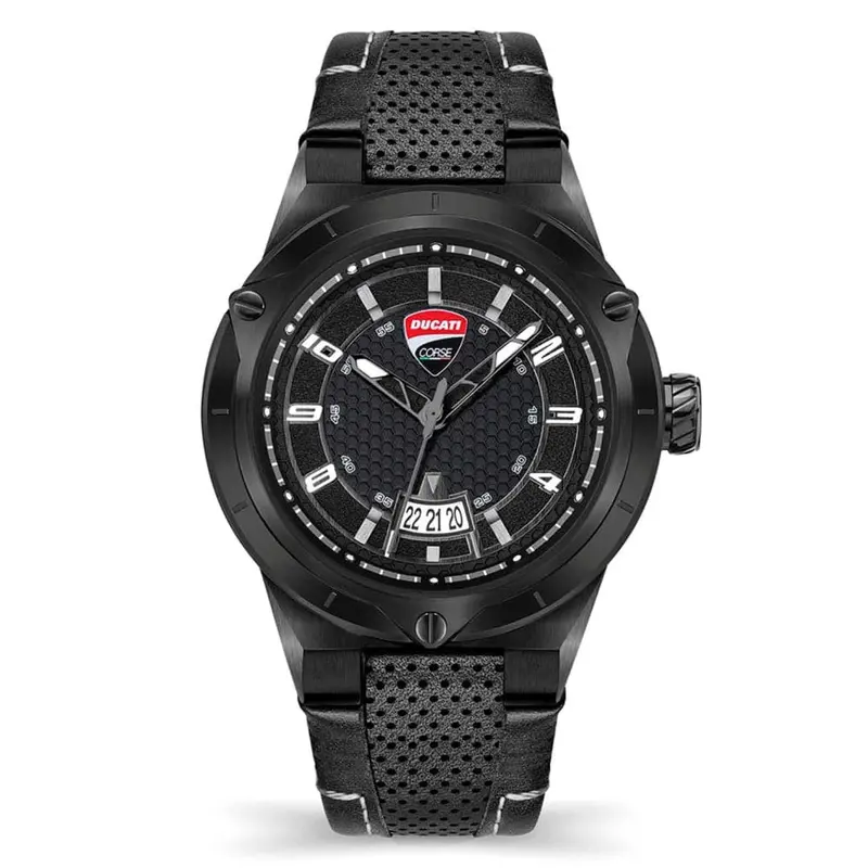 Ducati Corse Black Dial Leather Strap Men Watch Dtwgb2019702 1