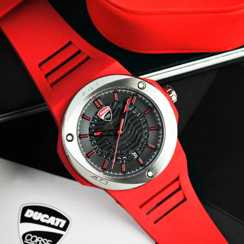 Ducati Corse Black Dial Red Silicone Strap Men Watch Dtwgn0000507 1