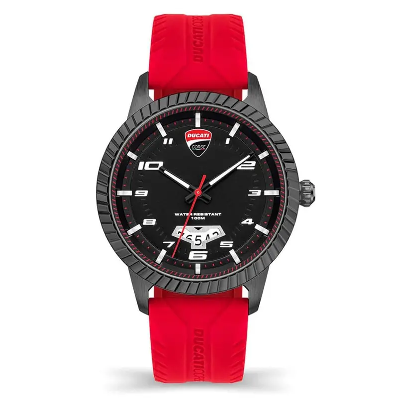 Ducati Corse Black Dial Red Silicone Strap Men Watch Dtwgn2019503 1