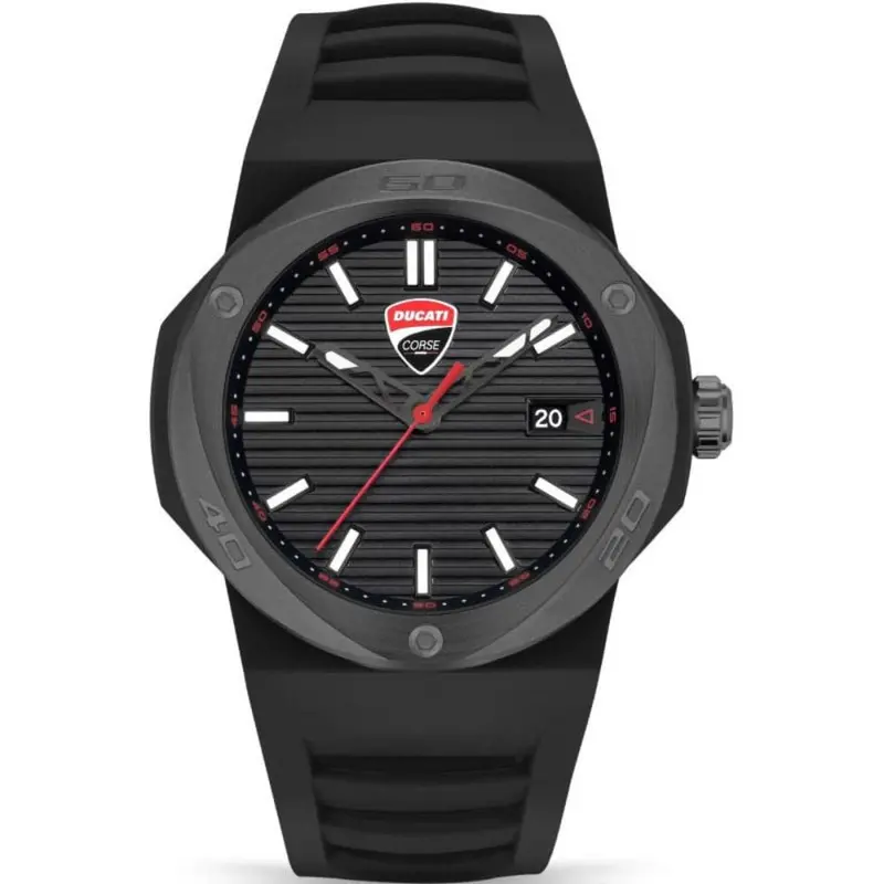 Ducati Corse Black Dial & Rubber Strap Men Watch Dtwgn0000503 1