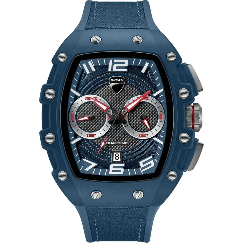Ducati Corse Blue Silicone Strap Men's Watch - Dual Time | Dtwgo0001901 1