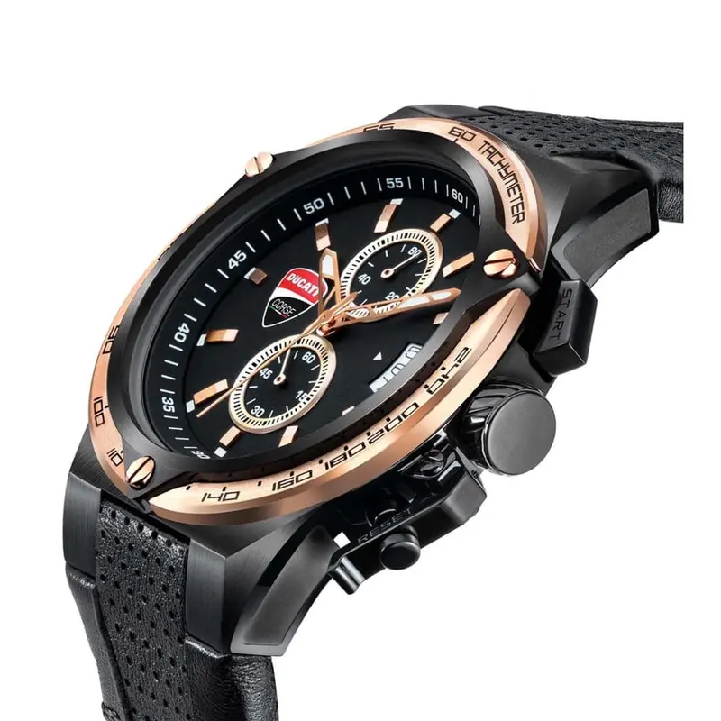 Ducati Corse Chronograph Black Dial Leather Strap Men Watch Dtwgc2019103 2