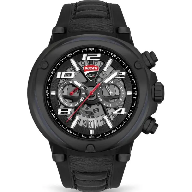 Ducati Corse Chronograph Black Dial Rubber Strap Men Watch Dtwgo0000203 1