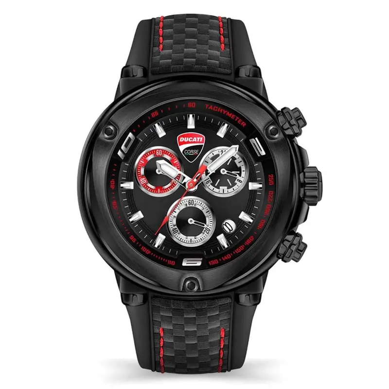Ducati Corse Chronograph Black Dial & Silicone Strap Men Watch Dtwgo2018804 1