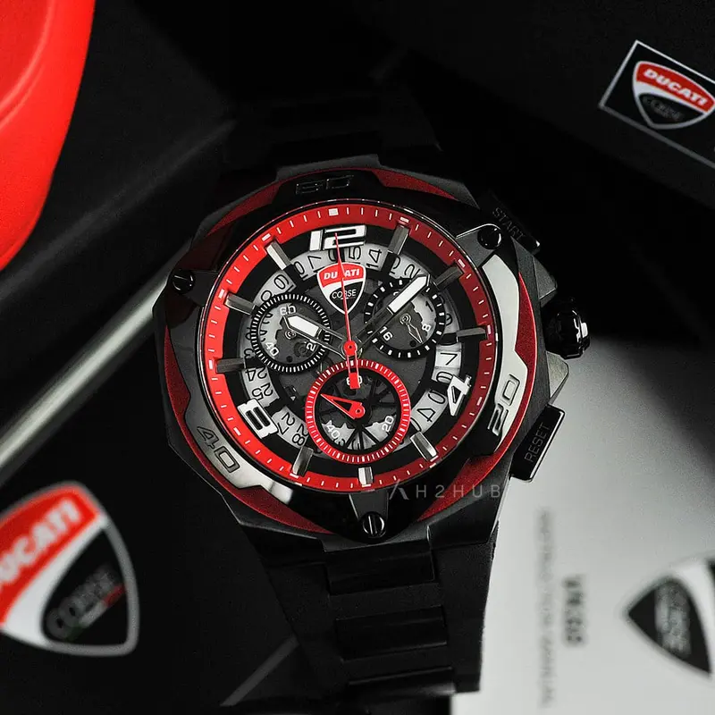 Ducati Corse Chronograph Black Rubber Strap Men Watch Dtwgo0000304 1