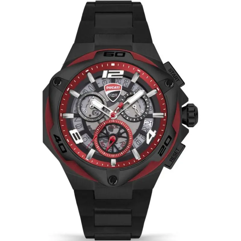 Ducati Corse Chronograph Black Rubber Strap Men Watch Dtwgo0000304 2