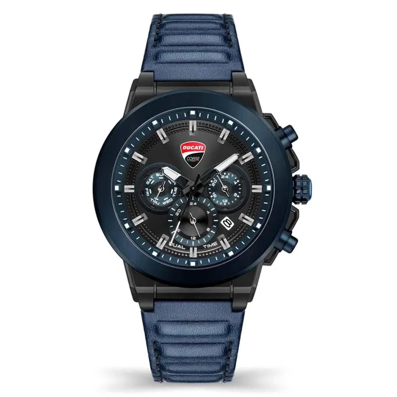 Ducati Corse Chronograph Blue Dial Leather Strap Men Watch Dtwgf2019203 1