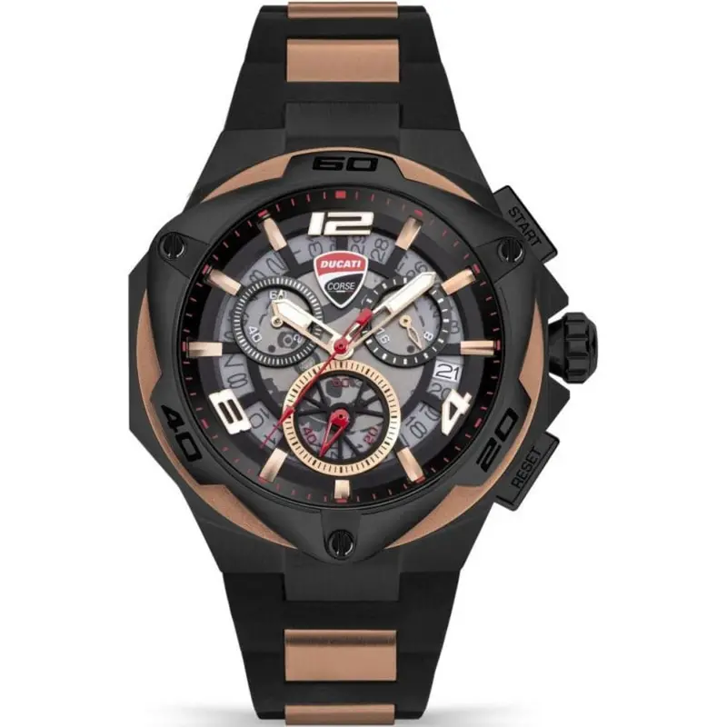 Ducati Corse Chronograph Two-Tone Rubber Strap Men Watch Dtwgo0000306 1