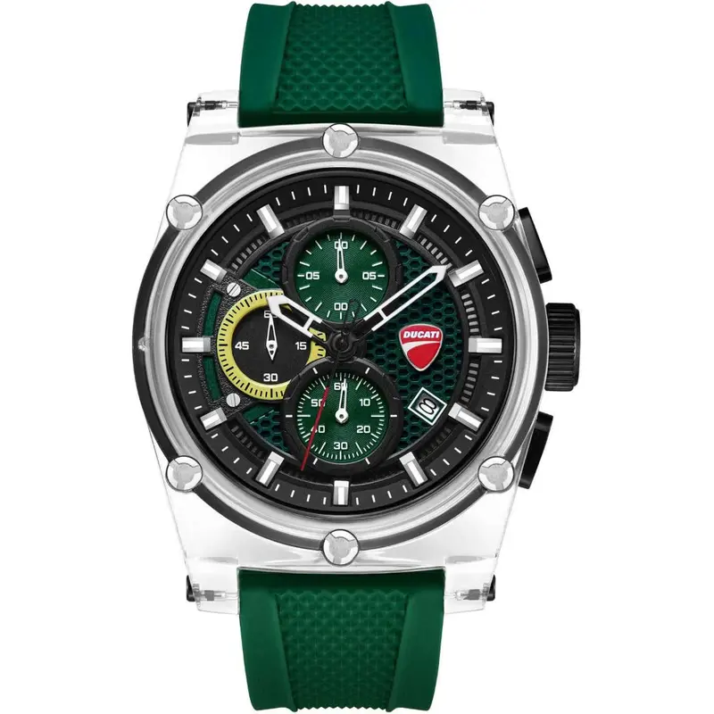 Ducati Corse Green Silicone Strap Men's Watch - Chronograph | Dtwgo0001603 1