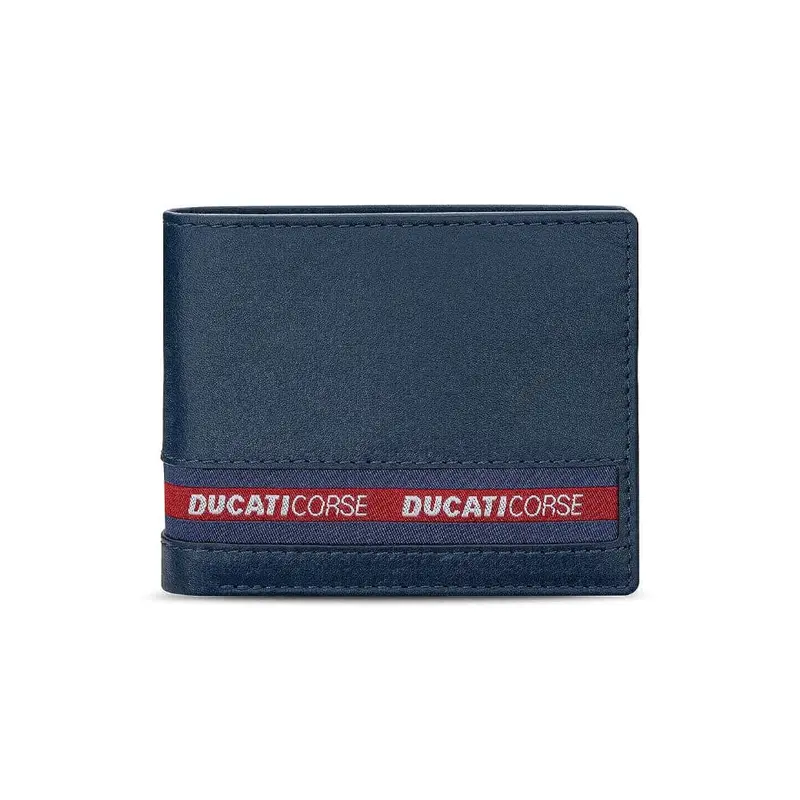 Ducati Wallet Corse Blue Genuine Leather For Men Dtlgw2201102 1