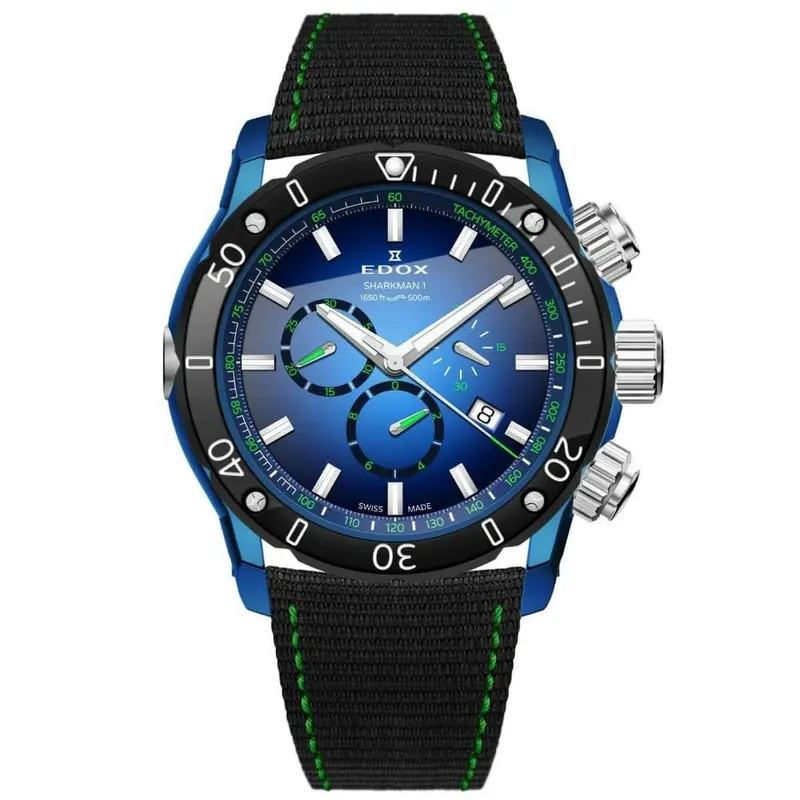 Edox Chrono Offshore-1 Sharkman 1 Limited Edition Ed10221-357Bu-Buv Men's Watch 1