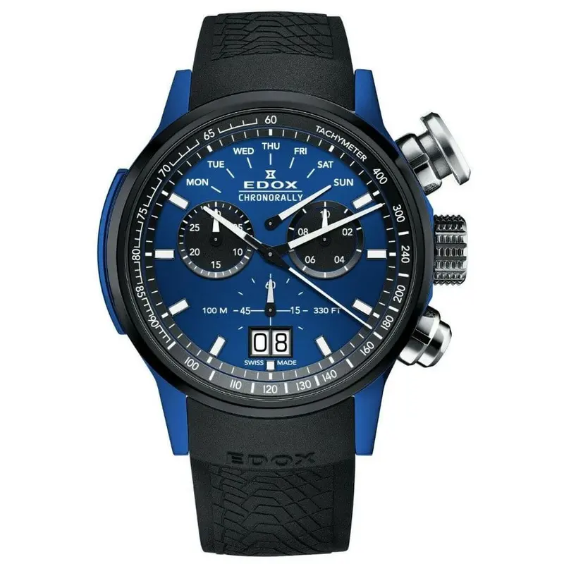 Edox Chronorally Ed38001-Tinbu1-Buib1 Men's Watch 1