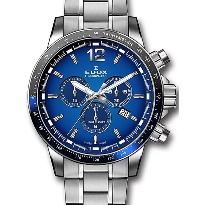 Edox Chronorally-S Blue Dial Ed10229-3Nbum-Buin Men's Watch 2