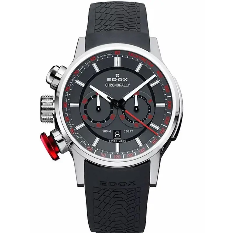 Edox Ed10302-3-Gr3 Blac Leather Men's Watch 1