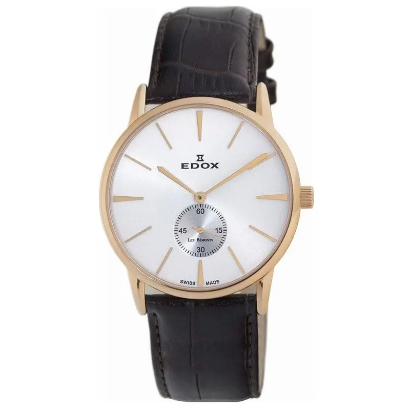 Edox Ed72014-37R-Air Black Leather Men's Watch 1