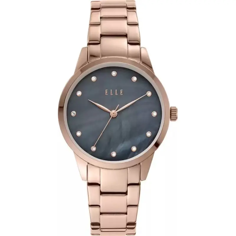 Elle Molitor Grey Dial Rose Gold Stainless Steel Strap Women Watch Ell25004 1