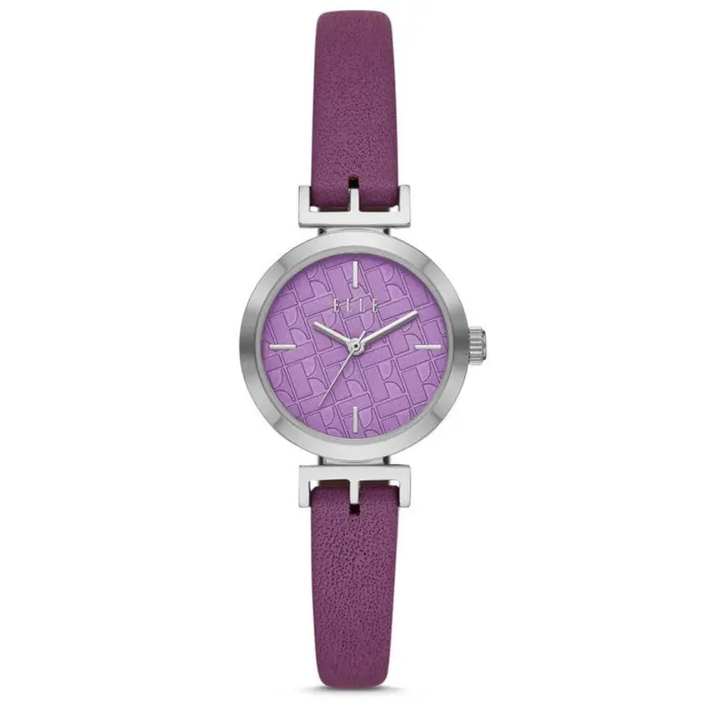 Elle Odéon Ell21065 Three-Hand Purple Leather Women's Watch 1