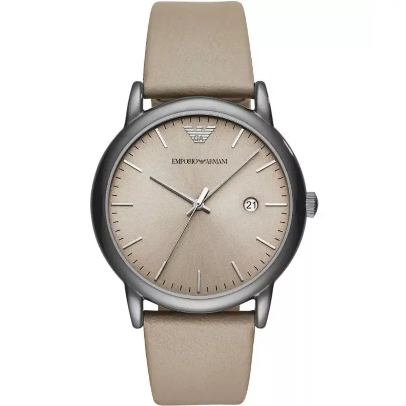Emporio Armani Analog Gray Dial Taupe Leather Men's Watch Ar11116p 1